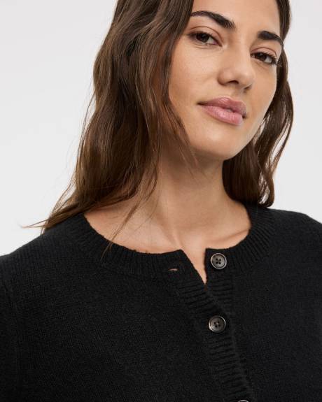 Long-Sleeve Crew-Neck PlushSoft Cardigan