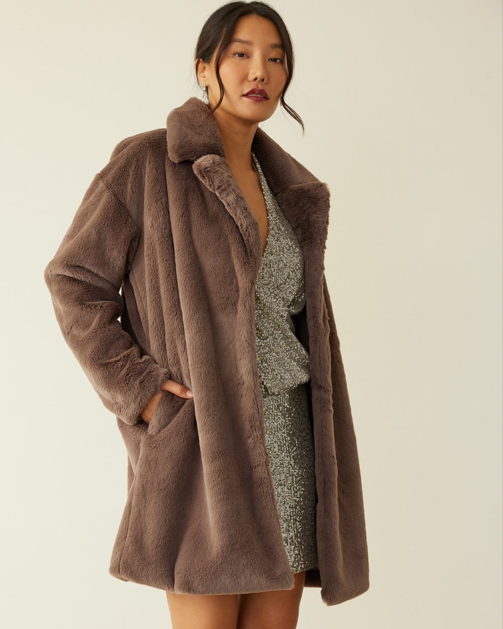 Long Faux Fur Coat, Regular