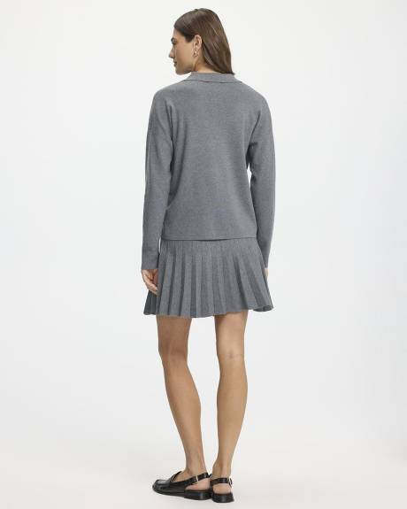Long-Sleeve Sweater with Johnny Collar