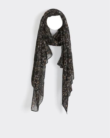 Foulard carré à motif floral