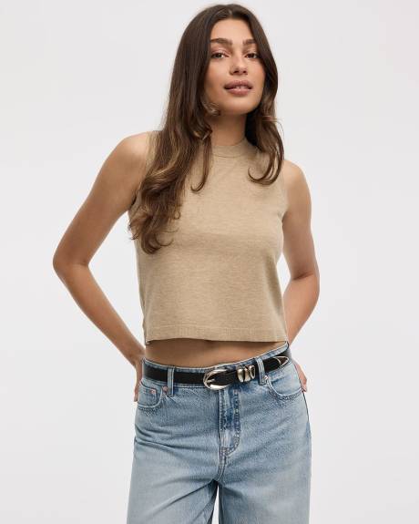 Sleeveless Crew-Neck Top