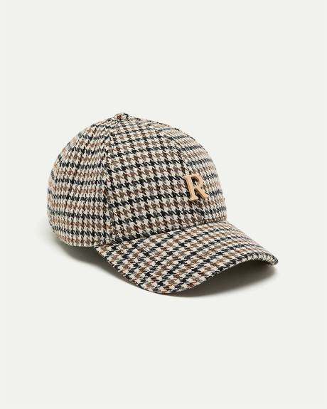 Casquette à motif pied-de-poule