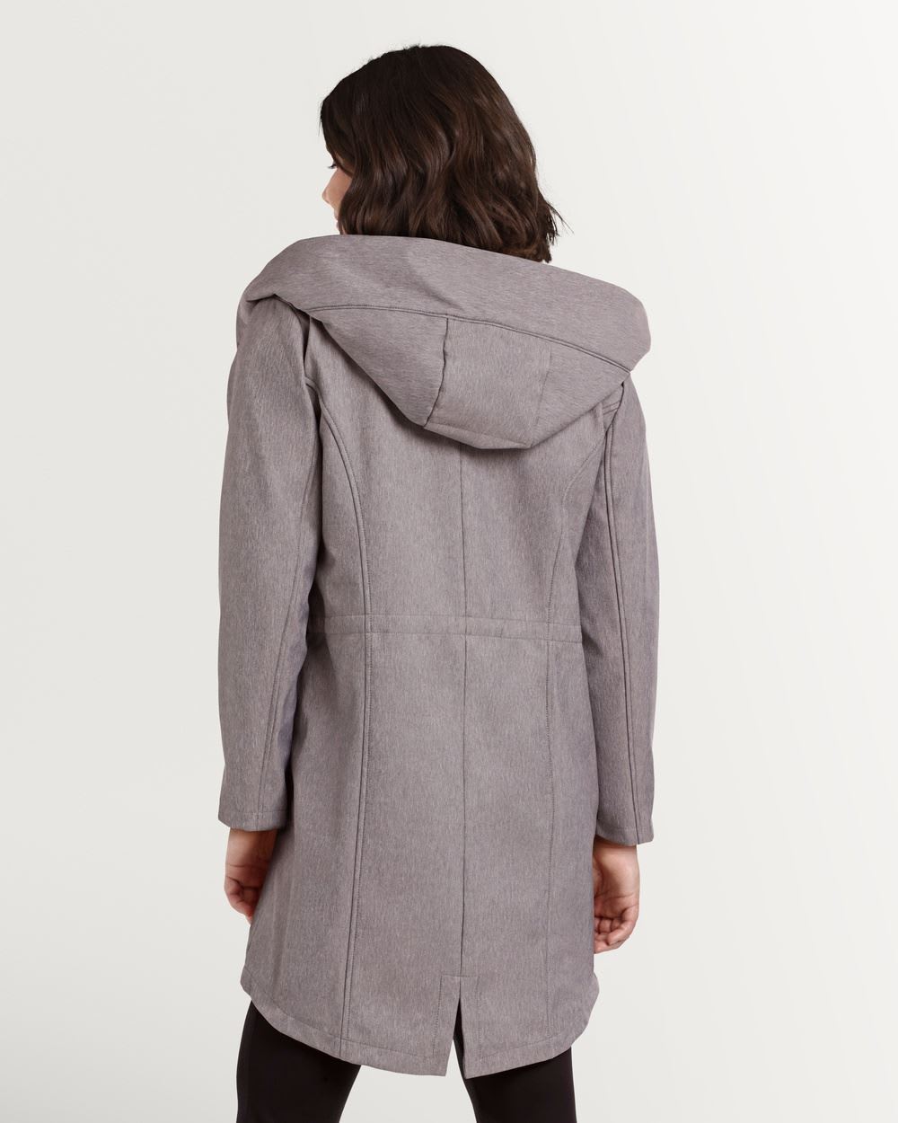 Heather Grey Softshell Coat with Swan Hood
