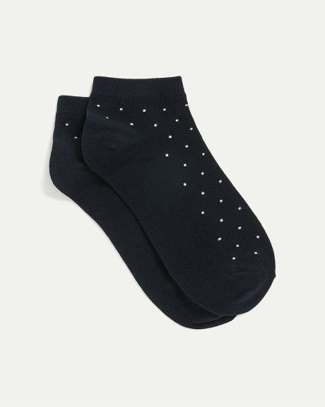 Bas cheville en coton à pois