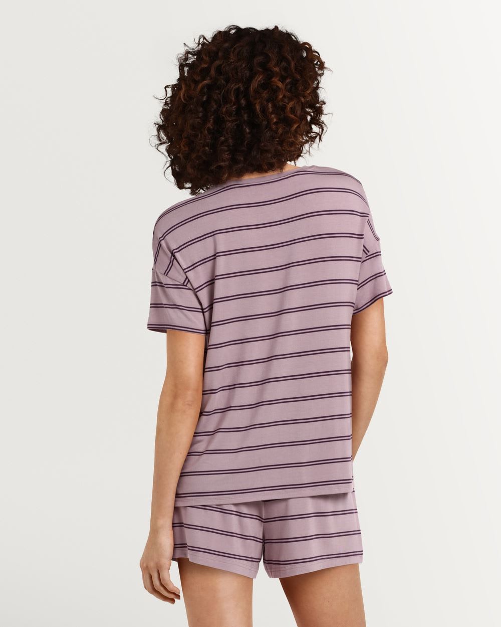 Striped Drop Shoulder Pyjama Tee