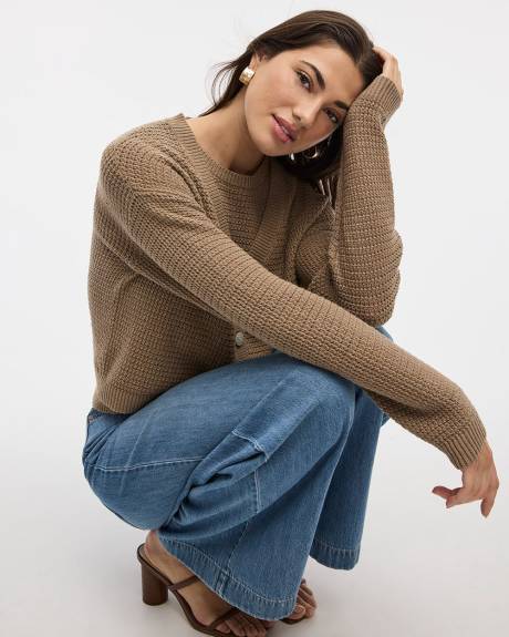 Cardigan ample à manches longues et col V