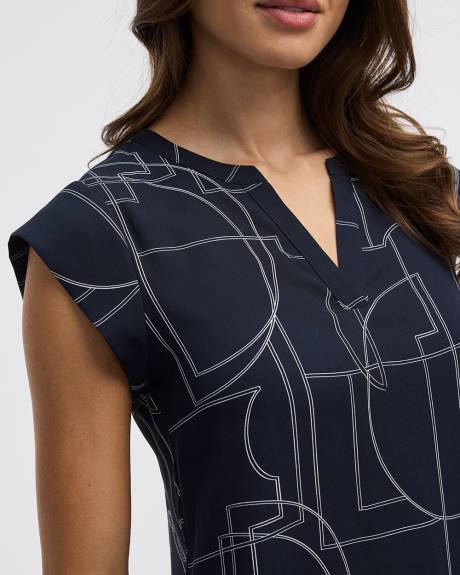 Blouse à manches très courtes et col fendu - R Essentials