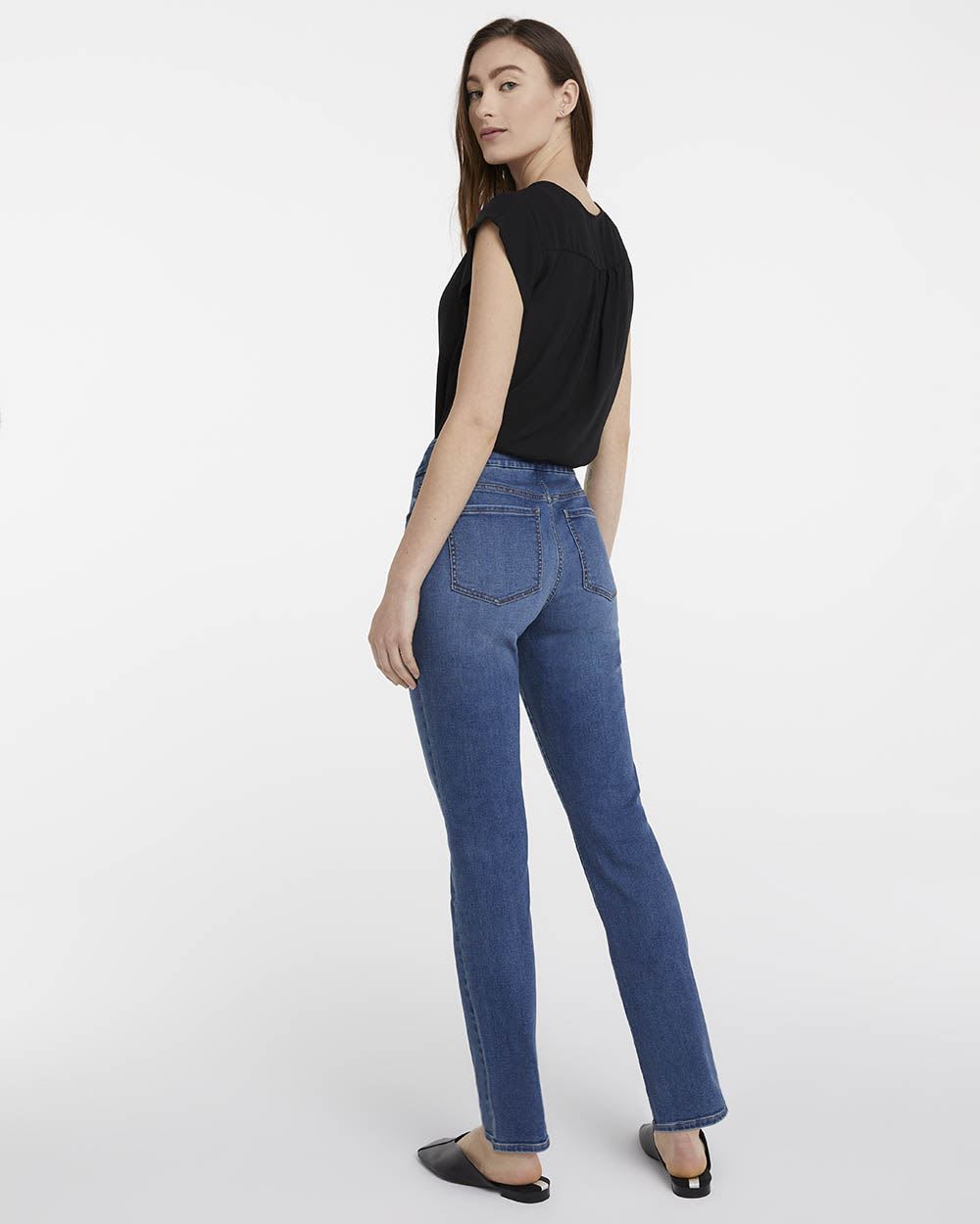 Mid-Rise Medium Wash Denim Jean with Straight Leg, The Original Comfort - Tall