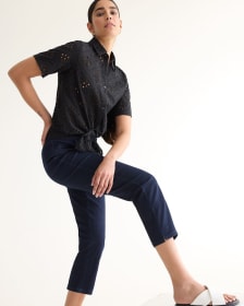 Slim-Leg Mid-Rise Cropped Jean