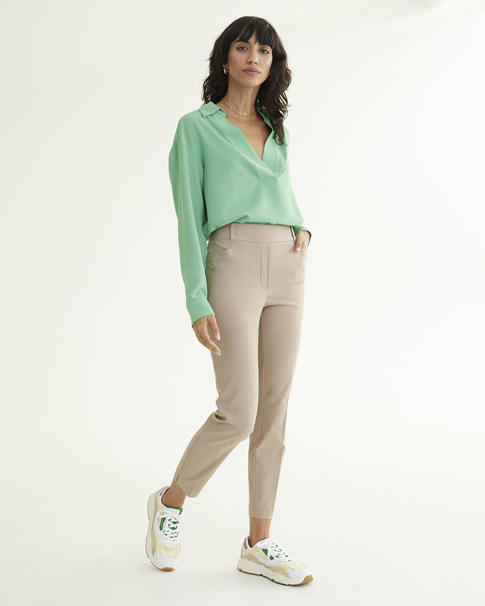Slim-Leg High-Rise Ankle Pants, The Iconic