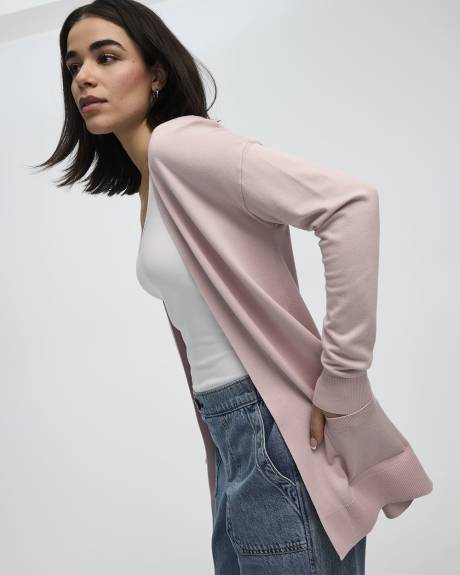 Long-Sleeve Open Cardigan with Pockets - R Essentials