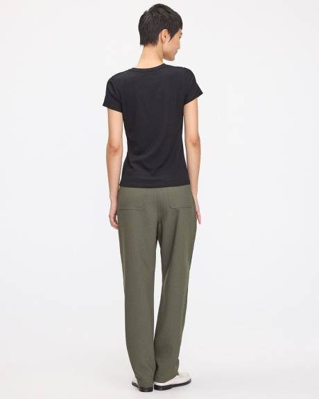 T-shirt côtelé et ajusté à col rond - R Essentials