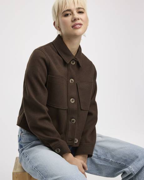 Veste-chemise courte avec poches