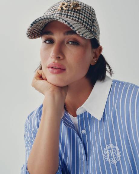 Casquette à motif pied-de-poule