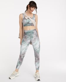 Recycled Polyester High Rise Printed Ankle Legging Pulse Hyba