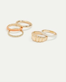 Rings with Enamel, Set of 5