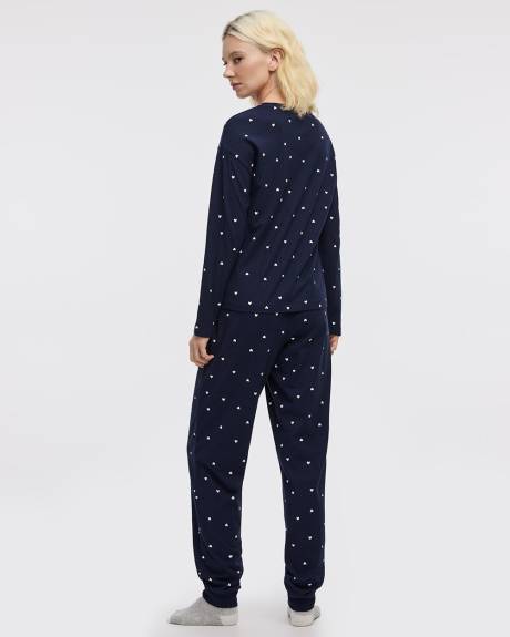 Long-Sleeve Top and Jogger Cotton Pyjama Set
