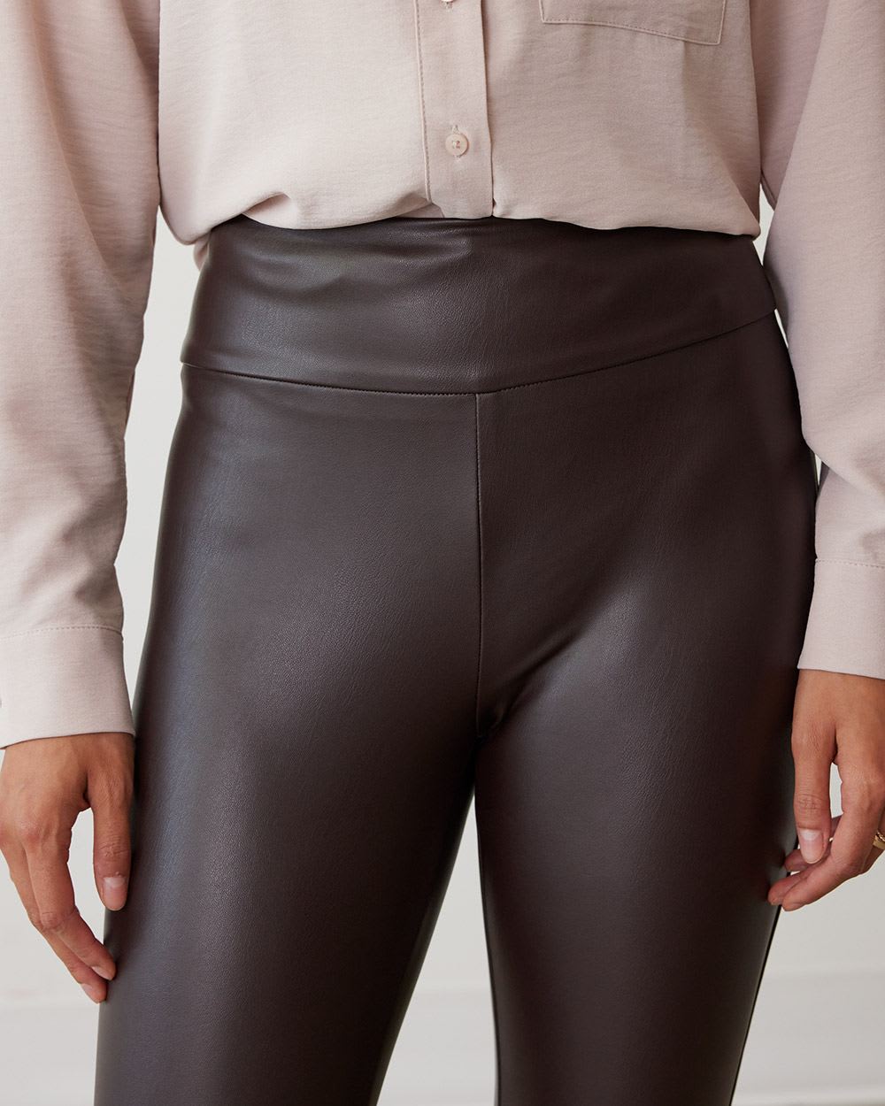 High-Rise Stretch Faux Leather Leggings - Tall