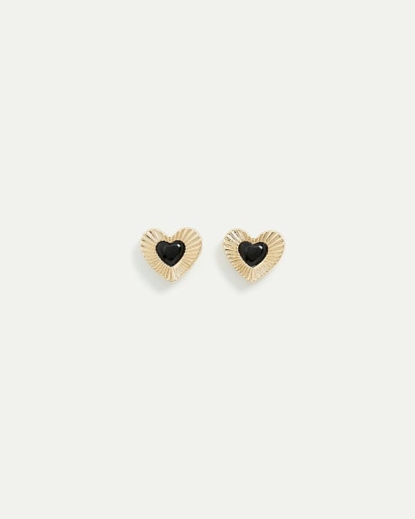 Heart Earrings with Enamel
