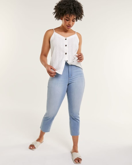Super High Rise Light Wash Cropped Jeans