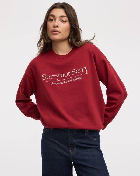 Pull en molleton à manches longues et col rond