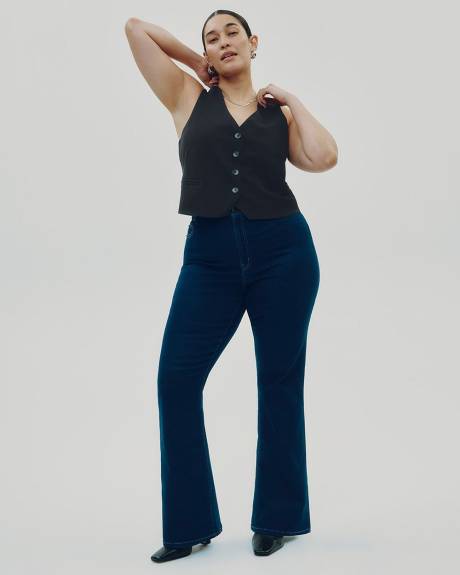 Jean à jambe évasée et taille mi-haute - Petite