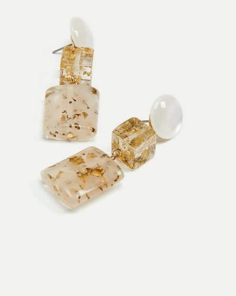 Glitter Stone Pendant Earrings