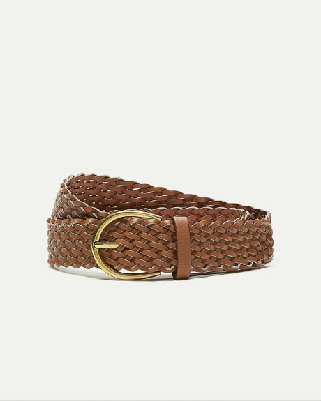 Braided Faux Leather Belt
