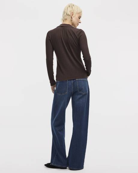 Long-Sleeve Polo Top