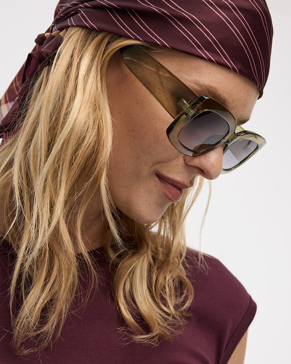 Lunettes de soleil rectangulaires à motif moucheté