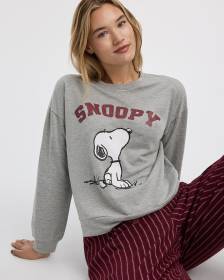 Pull de pyjama Snoopy à manches longues et col rond