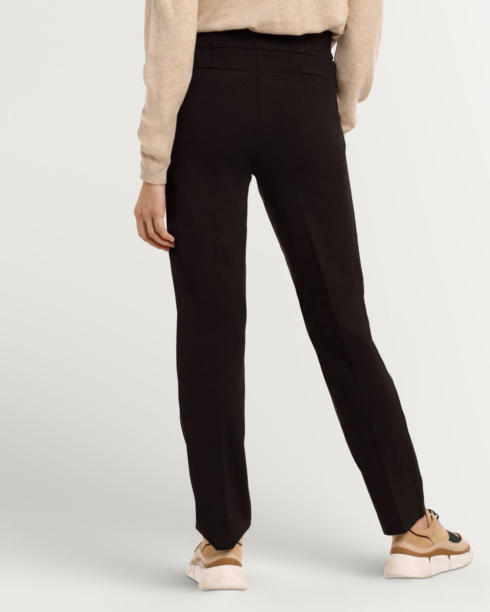 Pantalon noir à jambe droite Le Stretch Moderne – Petite