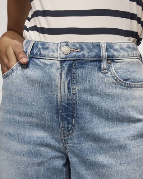 Wide-Leg High-Rise Cropped Jean - Petite