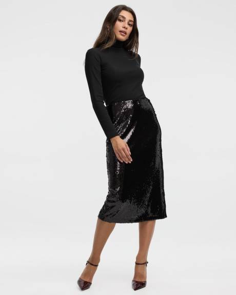 Midi Column Sequins Skirt