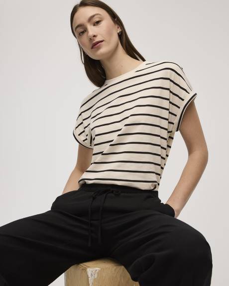 T-shirt à col rond rayé