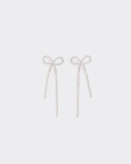 Boucles d'oreilles en strass en forme de boucle