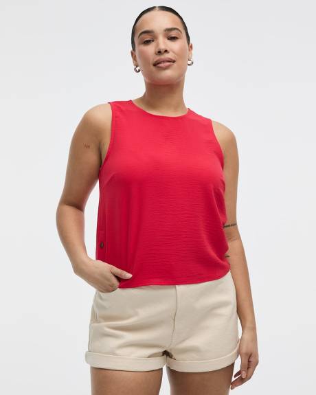 Sleeveless Blouse with Buttons at Sides