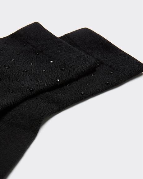 Bas chevilles avec strass à l'ourlet