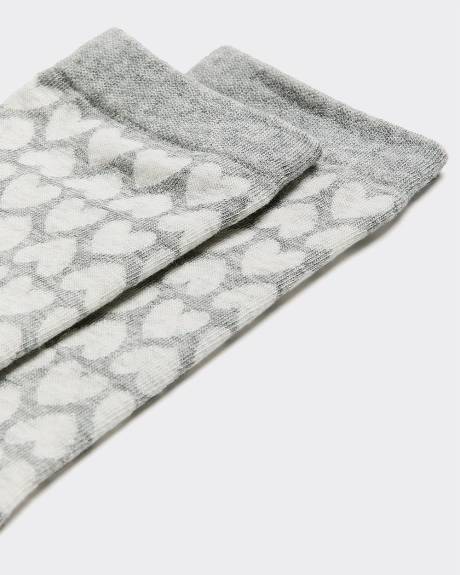 Bas mi-mollet avec coeurs