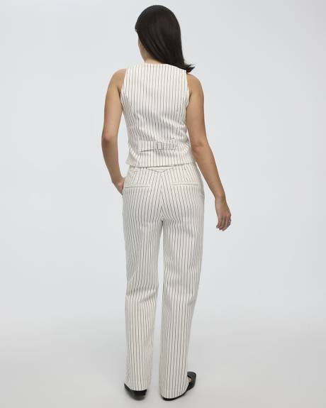 Veste sans manches ray&eacute; en denim