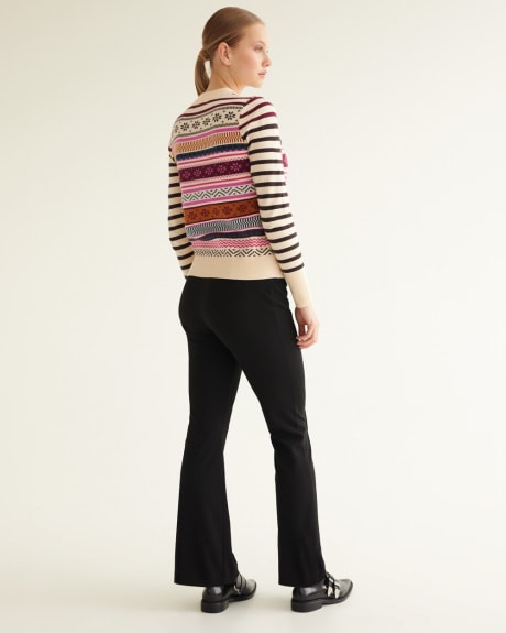 Long-Sleeve Mock-Neck Sweater with Half-Zip