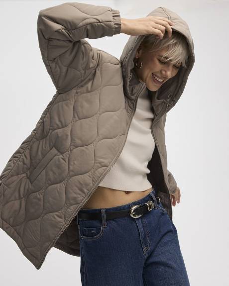 Quilted Jacket with Removable Hood