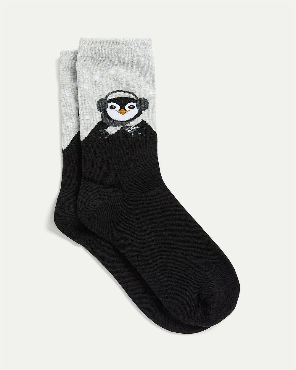 Cotton Socks with a Festive Penguin