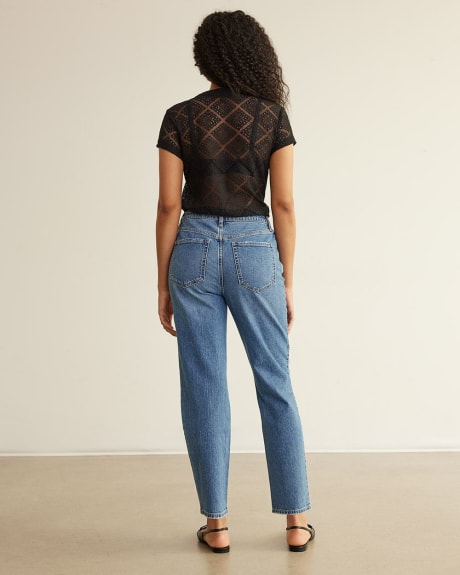 Tapered-Leg Super High-Rise Jean, The Mom Jeans - Petite