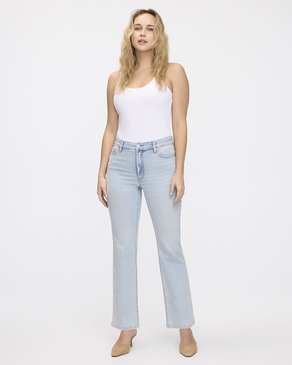 Flare-Leg Mid-Rise Ankle Jean - Petite