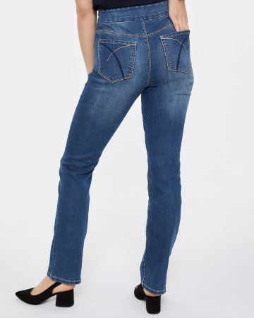 Straight Leg Pull On Jeans The Original Comfort - Tall