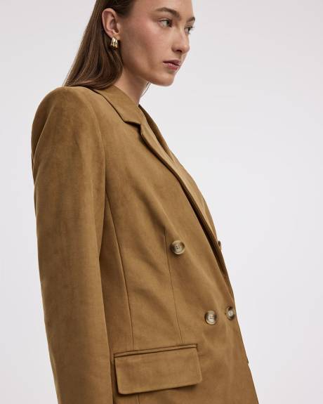 Veston en faux suède à boutonnage double