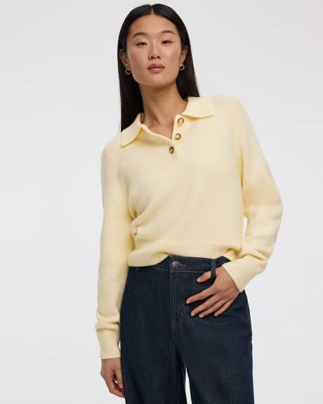 Long-Sleeve Polo Sweater