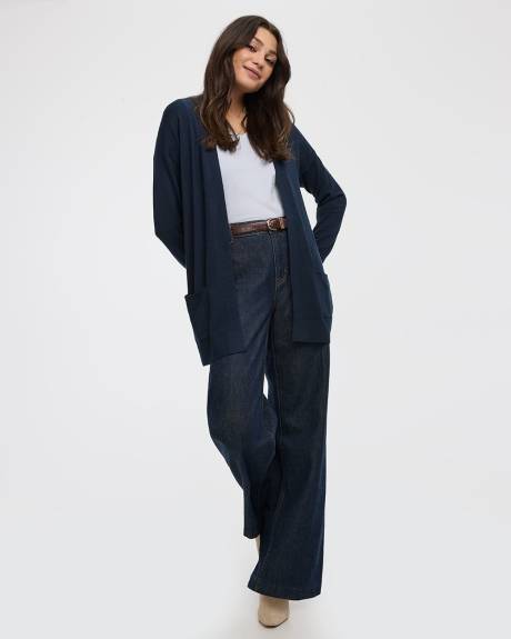 Long-Sleeve Open Cardigan with Pockets - R Essentials