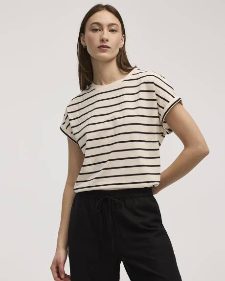 T-shirt à col rond rayé